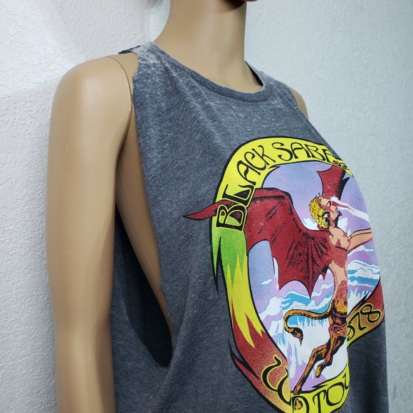 Black Sabbath World Tour 1978 Graphic Retro Cut Off Muscle Tank Top - Picture 2 of 5